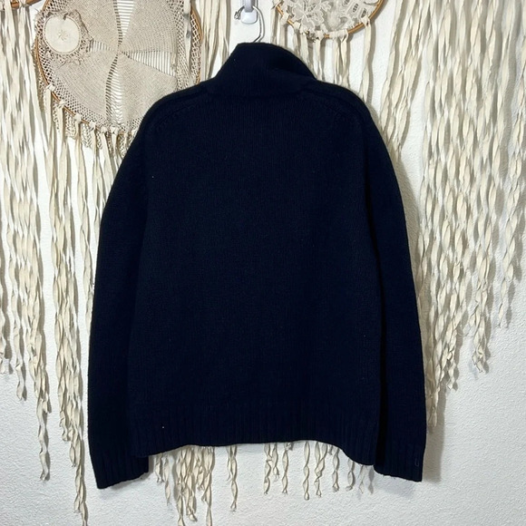 Men’s J. Crew Navy Lambswool hatter Button Pullover Sweater XL - Picture 6 of 7